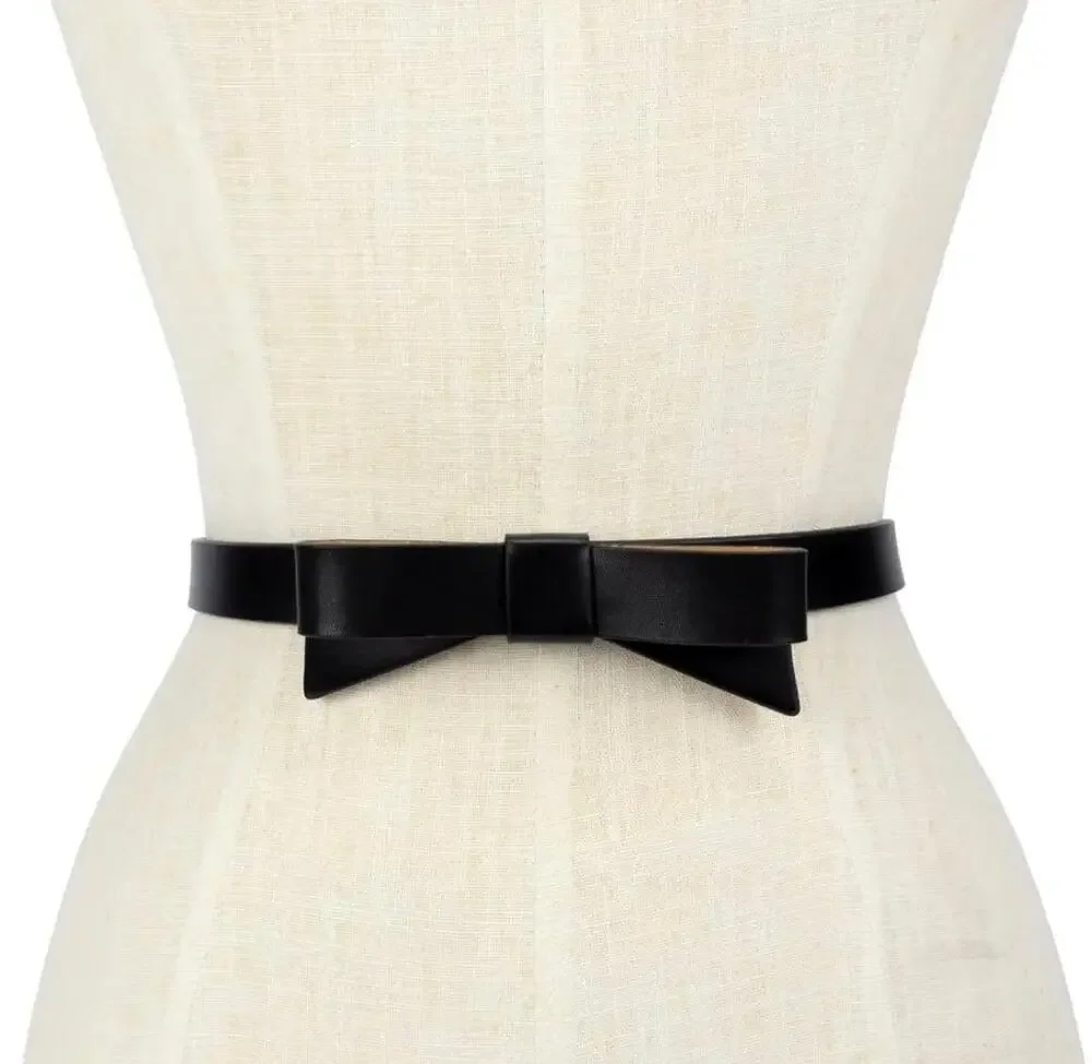 NWT Kate Spade New York Women's 19mm Bow Belt in Black size L